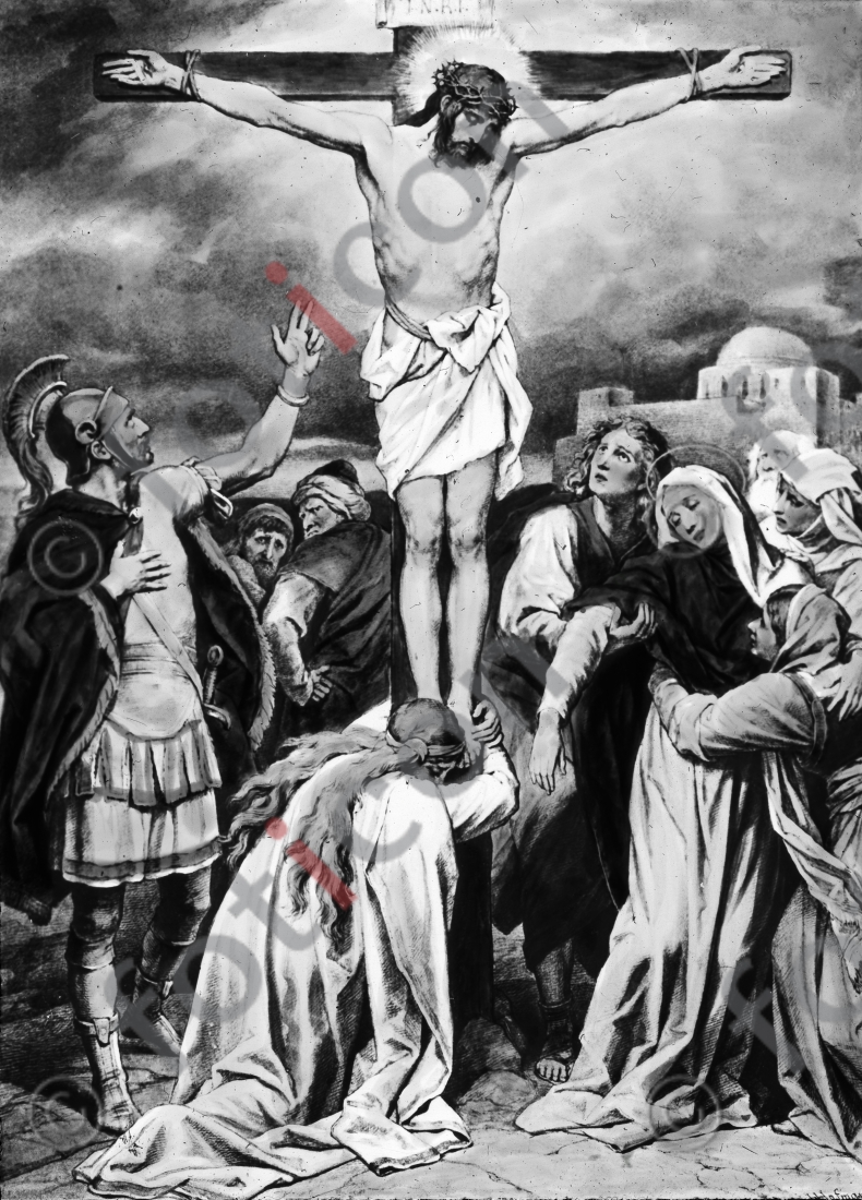 Jesus am Kreuz | Jesus on the Cross - Foto foticon-600-Simon-043-Hoffmann-023-2-sw.jpg | foticon.de - Bilddatenbank für Motive aus Geschichte und Kultur